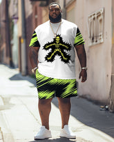 Electric Shock Skull Twill Print Large Men's Suit